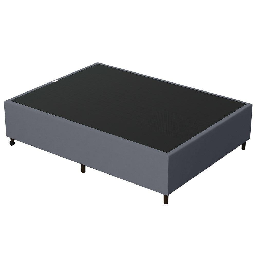 Base Para Cama Box Casal 138X188Cm Hit Suede Cinza