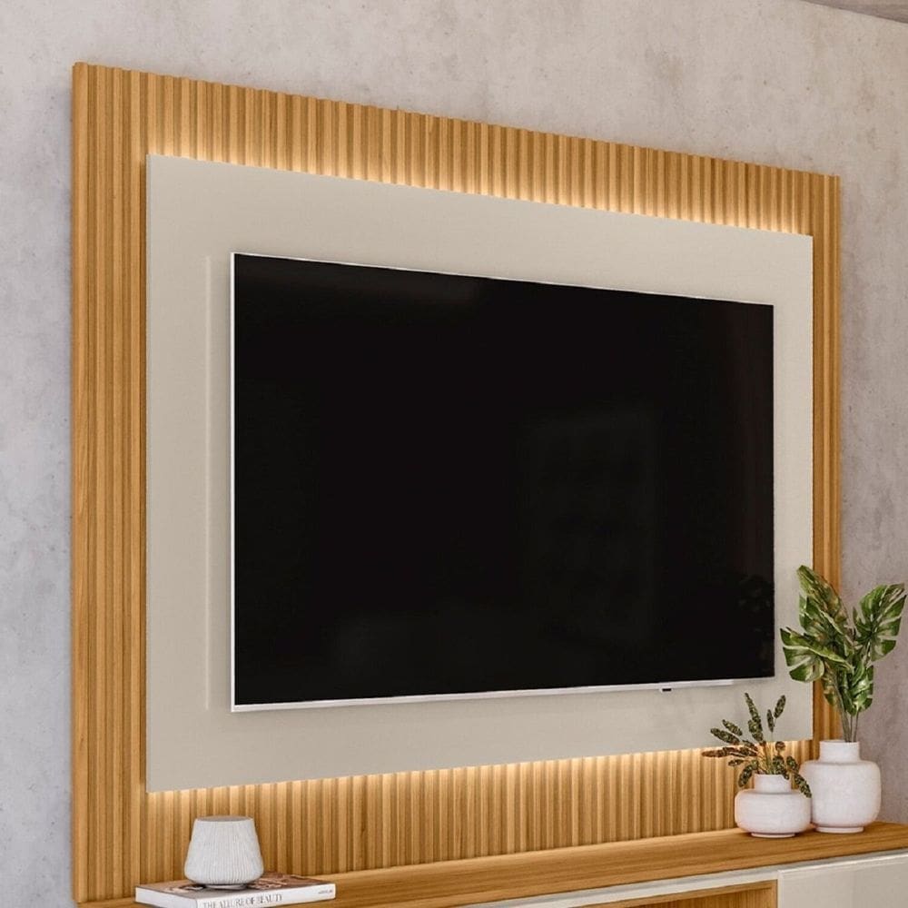 Painel para Tv até 70 Polegadas San Paulo 2.0 Tauari/Off   White   Fosco