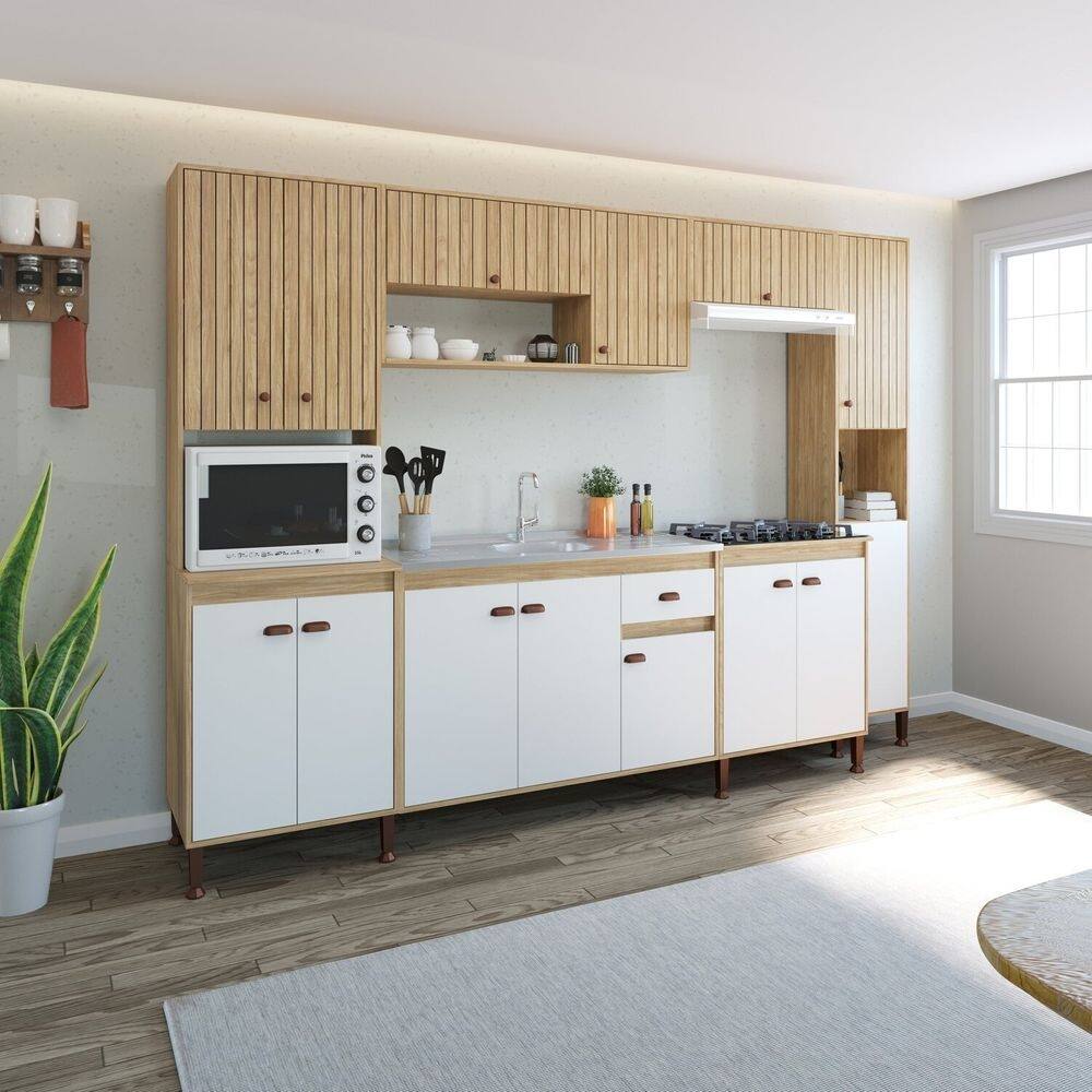 Cozinha Torino 8 - 290 X 220 X 51,5 MEL / OFF WHITE