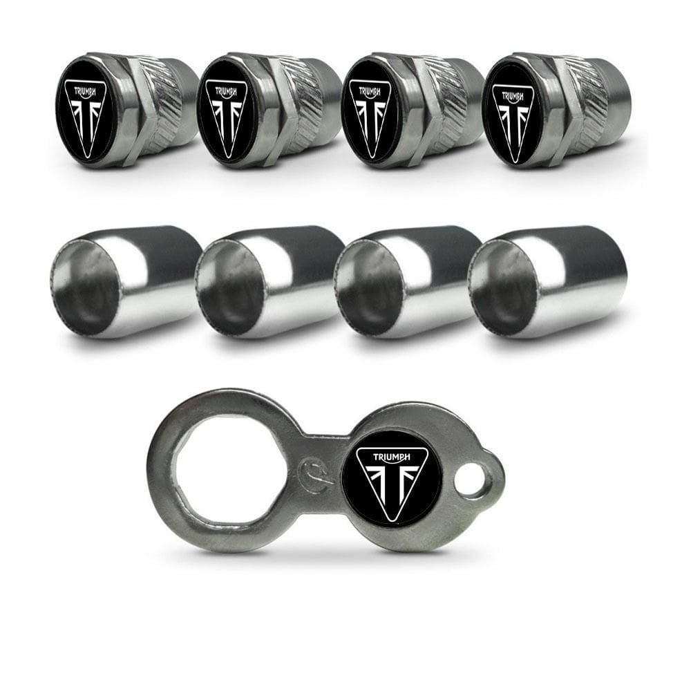 Bico válvula inox cromado - kit 4 capas, 4 bicos, chave