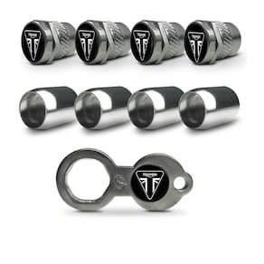 Bico válvula inox cromado - kit 4 capas, 4 bicos, chave