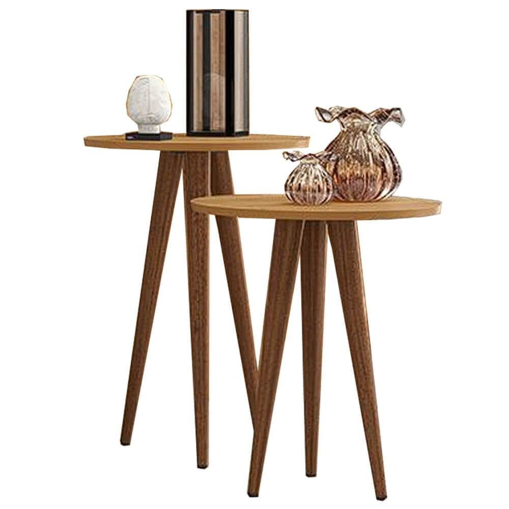 Conjunto Slim Mesa de Apoio e Lateral Patrimar Cor Cinamomo