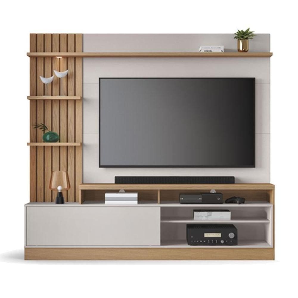 Estante Home Theater Maceió Freijó Off White – Colibri