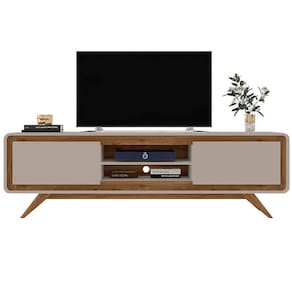 Rack Channel 150cm para TV até 50 Polegadas 2 Portas Fabrimóveis Cor Gianduia Nature