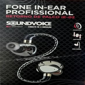 Fone In-Ear Profissional Soundvoice Retorno De Palco Ie-02