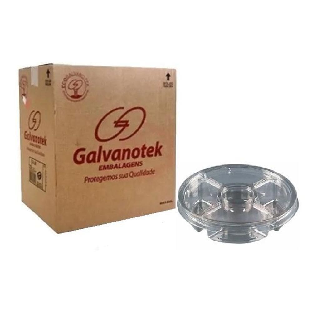 Embalagem petisqueira com 4 divisórias galvanotek g540 c/100