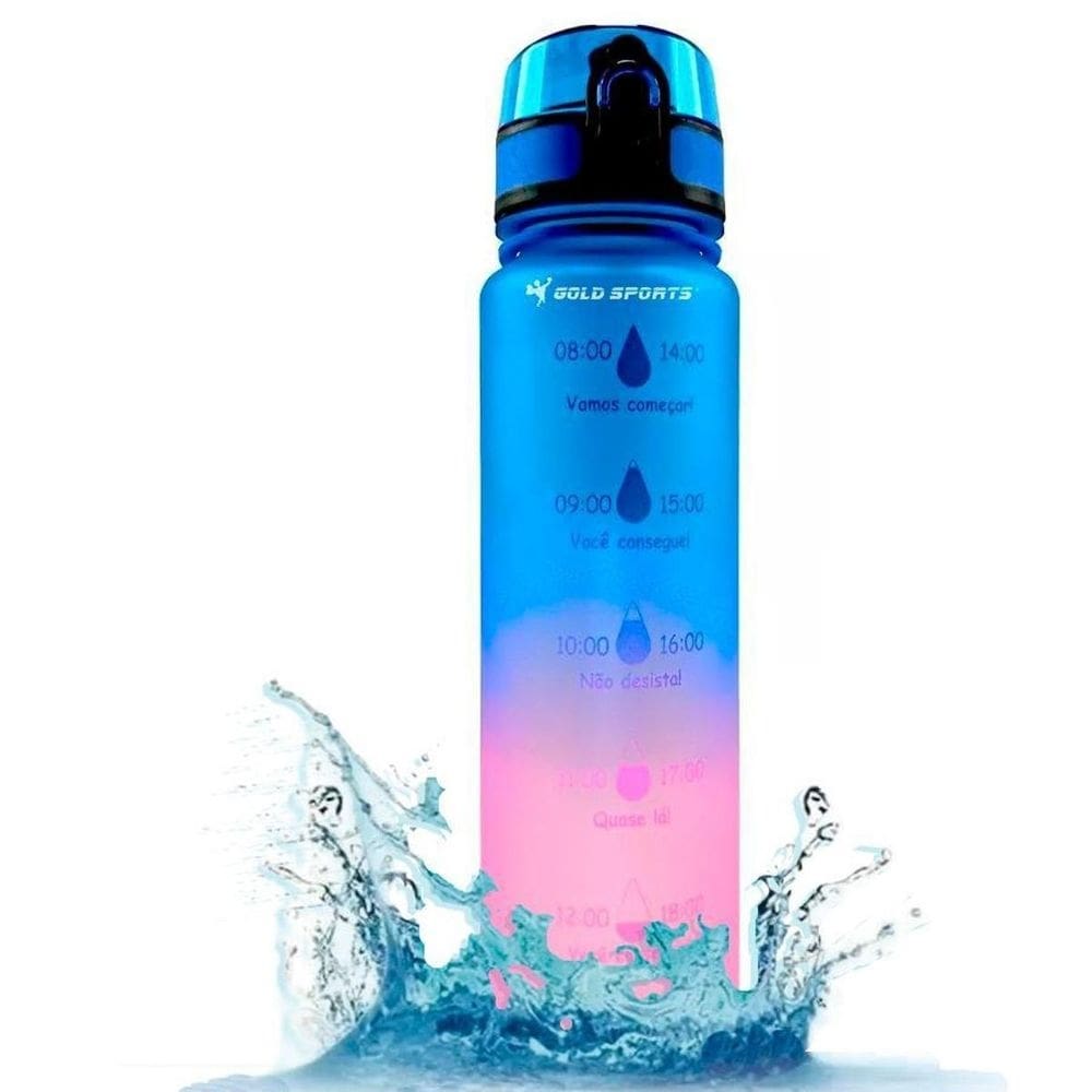 Garrafa Squeeze para Academia 1L Fitness Tie Dye Novo Seculo