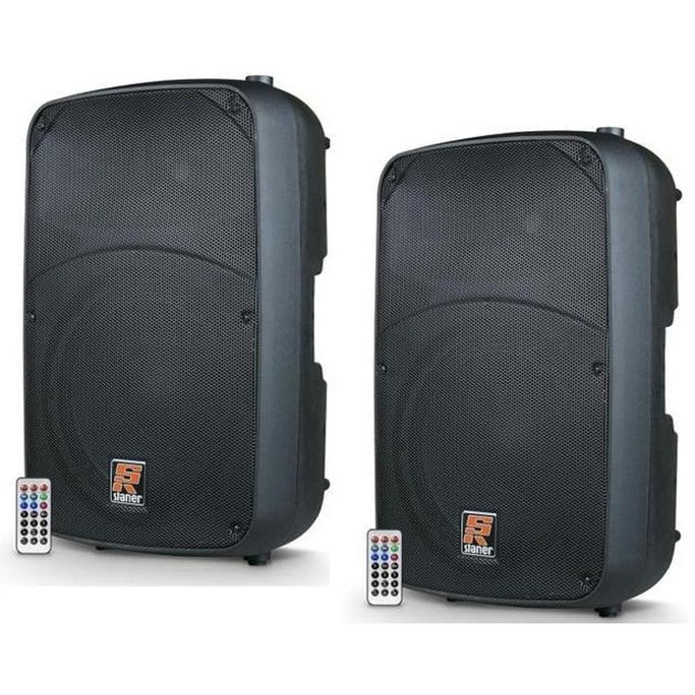 Par de caixas ativas 15 staner sr315a com bluetooth 300wrms