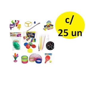 Kit com 25 brinquedos dia das crianças cosme damião