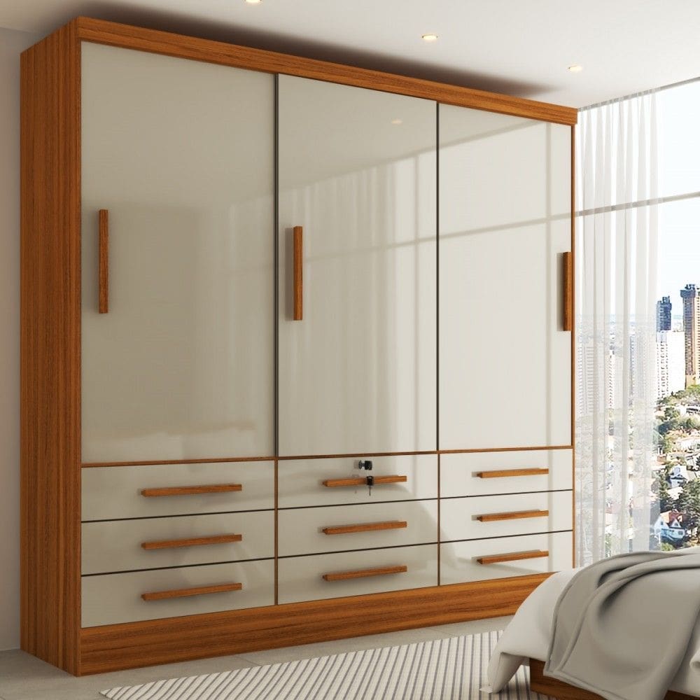 Guarda-Roupa Casal Fortaleza 3 Portas 9 Gavetas