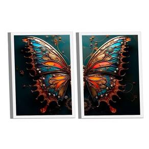 Dupla De Quadros Borboleta Dark -- Br Artes