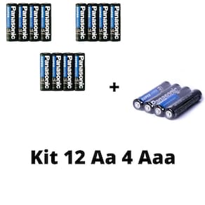 Pilha aa 12 un + aaa 4 un panasonic comum