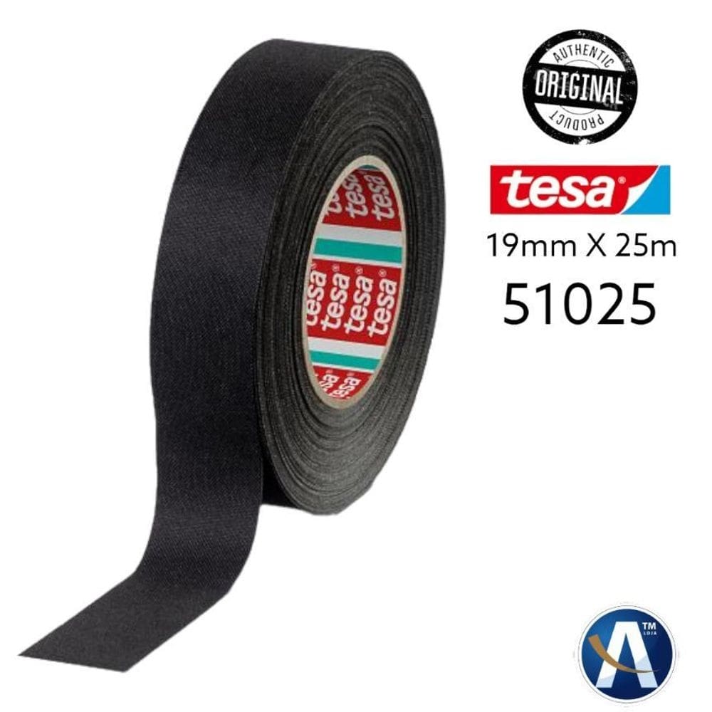 Fita isolante tecido lonada chicote 19mmx25m tesa