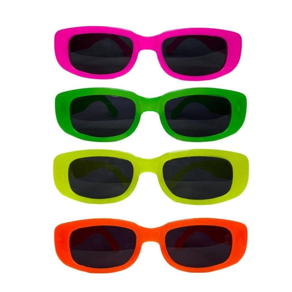Kit festa balada 60 óculos neon coloridos com lente luz negr