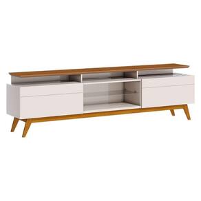 Rack Bancada Classic 2 Gavetas com Nicho 2.2 Off White Freijó Touch - Imcal