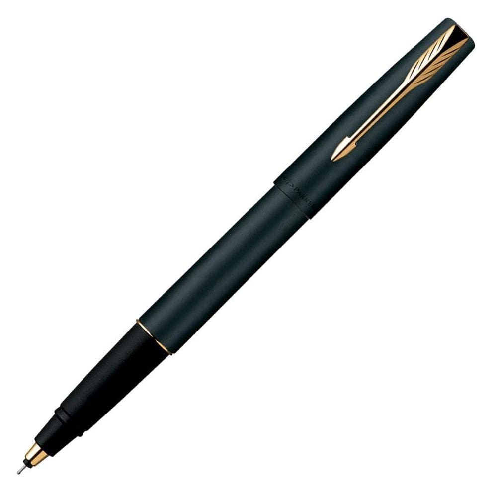 Caneta rollerball parker frontier preto com dourado