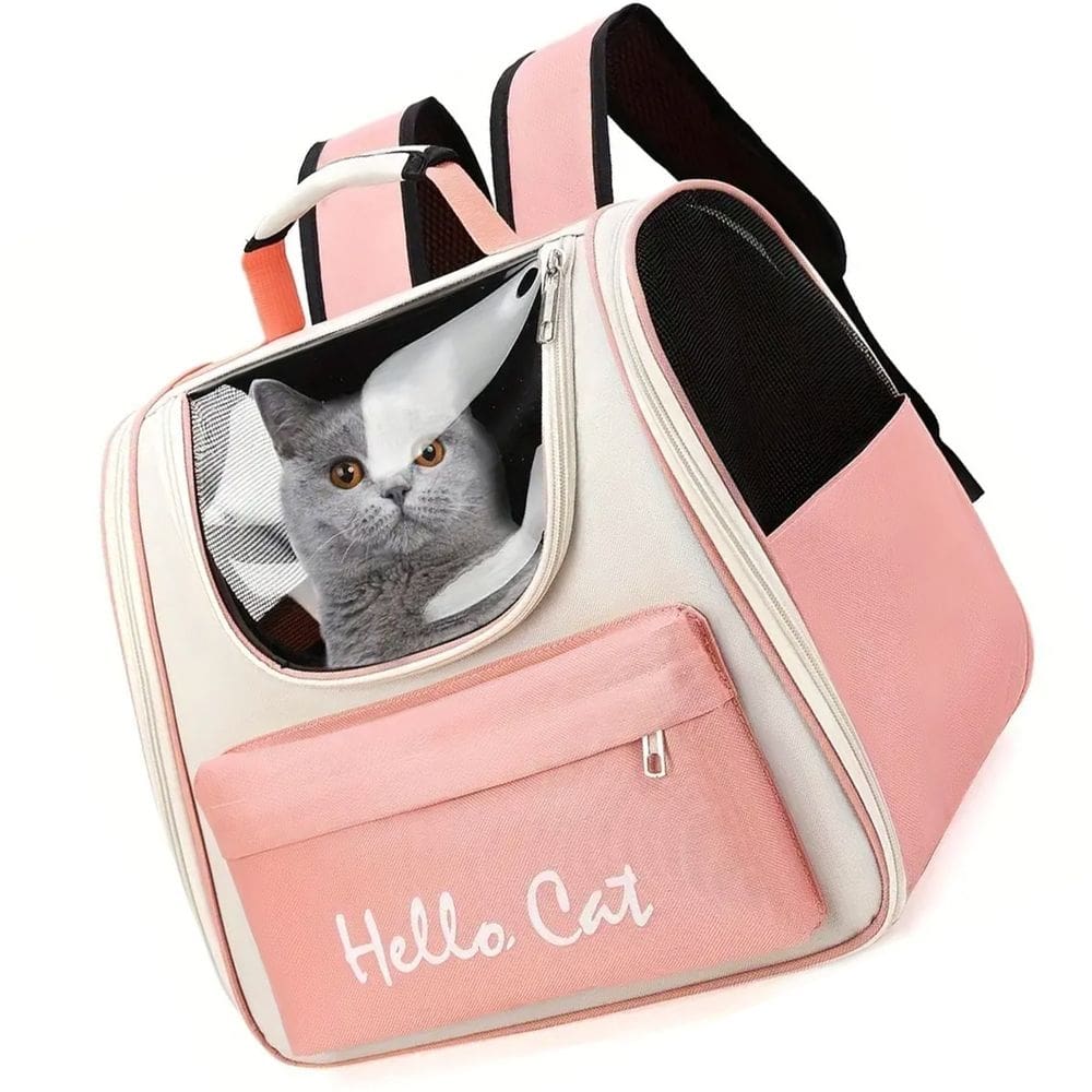 Mochila Bolsa Transporte Gato Cachorro Animais Estimaçao Pet Bolso Ventilado Ar Vista Panoramica