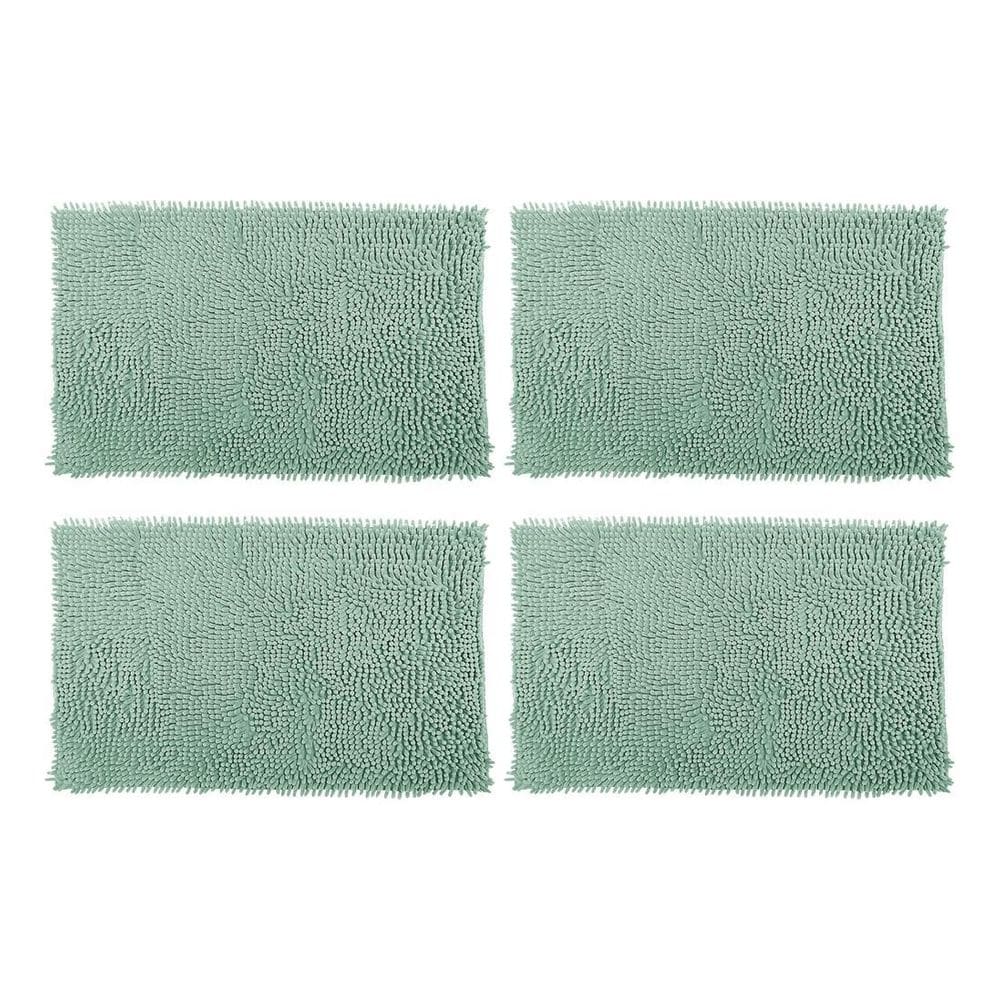 4 tapete bolinha antiderrapante macio de banheiro verde-àgua