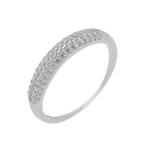 Anel prata 925 3 fileiras zircônia - anti alérgico