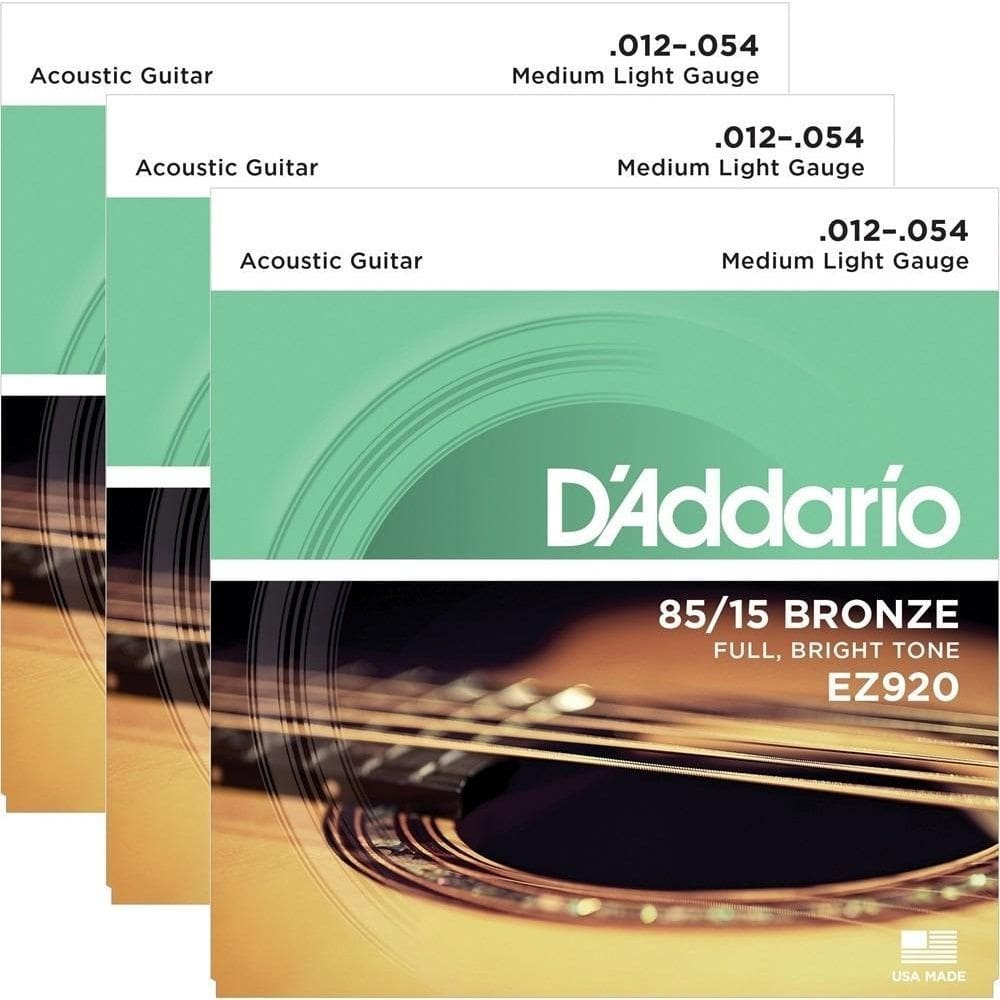 Kit 3 encordoamentos violao aco daddario ez920 012