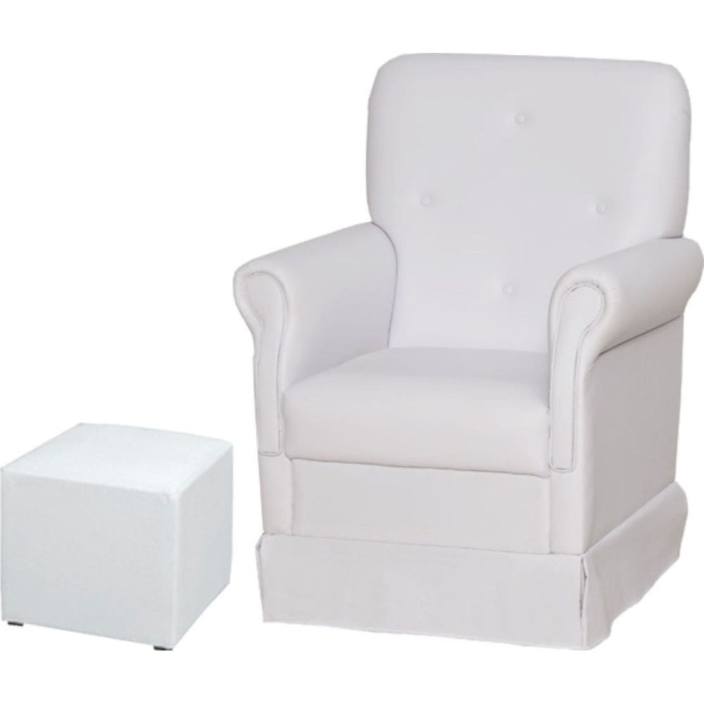Poltrona de Amamentação Com Balanço e Puff Suzi Corino Branco - Phoenix Baby
