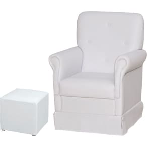 Poltrona de Amamentação Com Balanço e Puff Suzi Corino Branco - Phoenix Baby