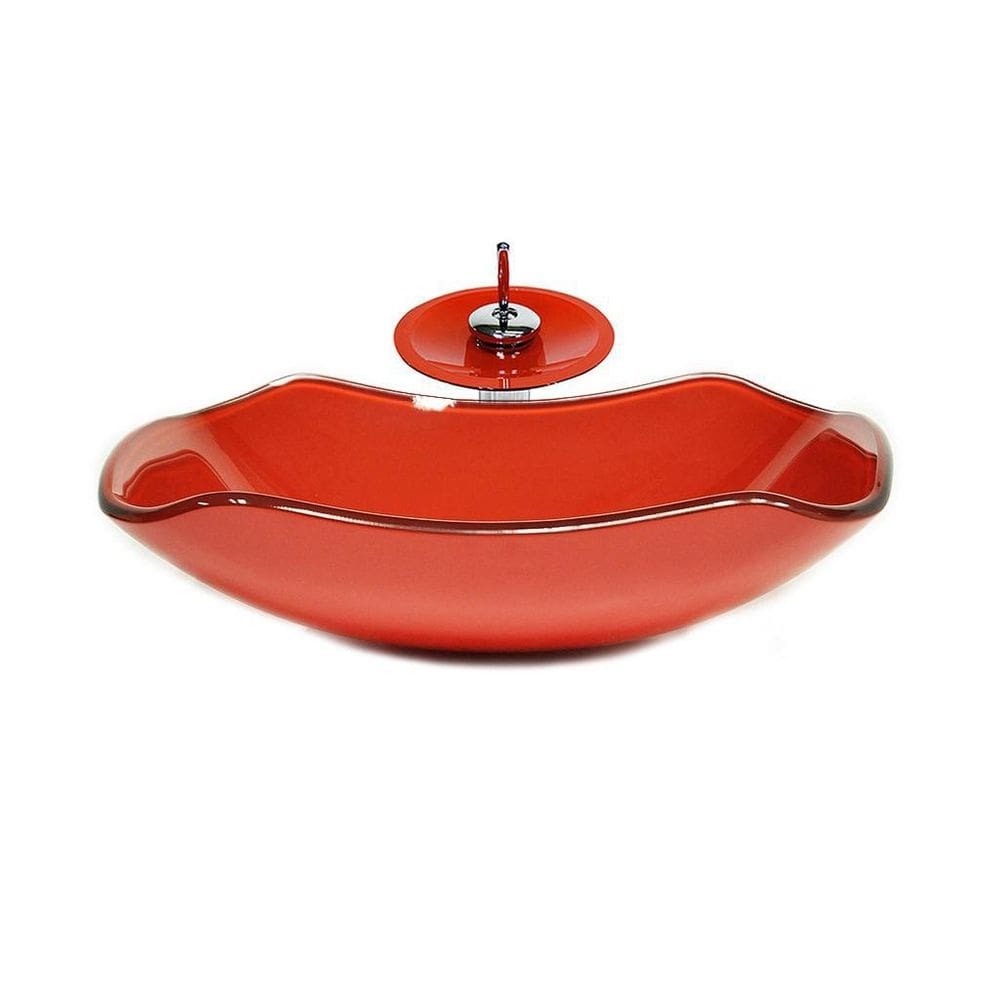 Cuba vidro abaulada 51cm vermelho ferrari válvula torneira