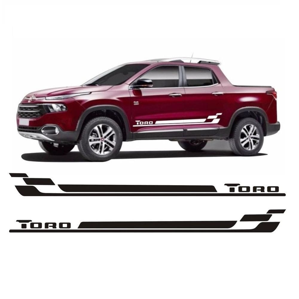 Faixa lateral fiat toro ft2 adesivo freedom colante