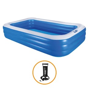 Piscina Inflável Retangular Azul 1.500 Litros Pvc com Bomba Vg+