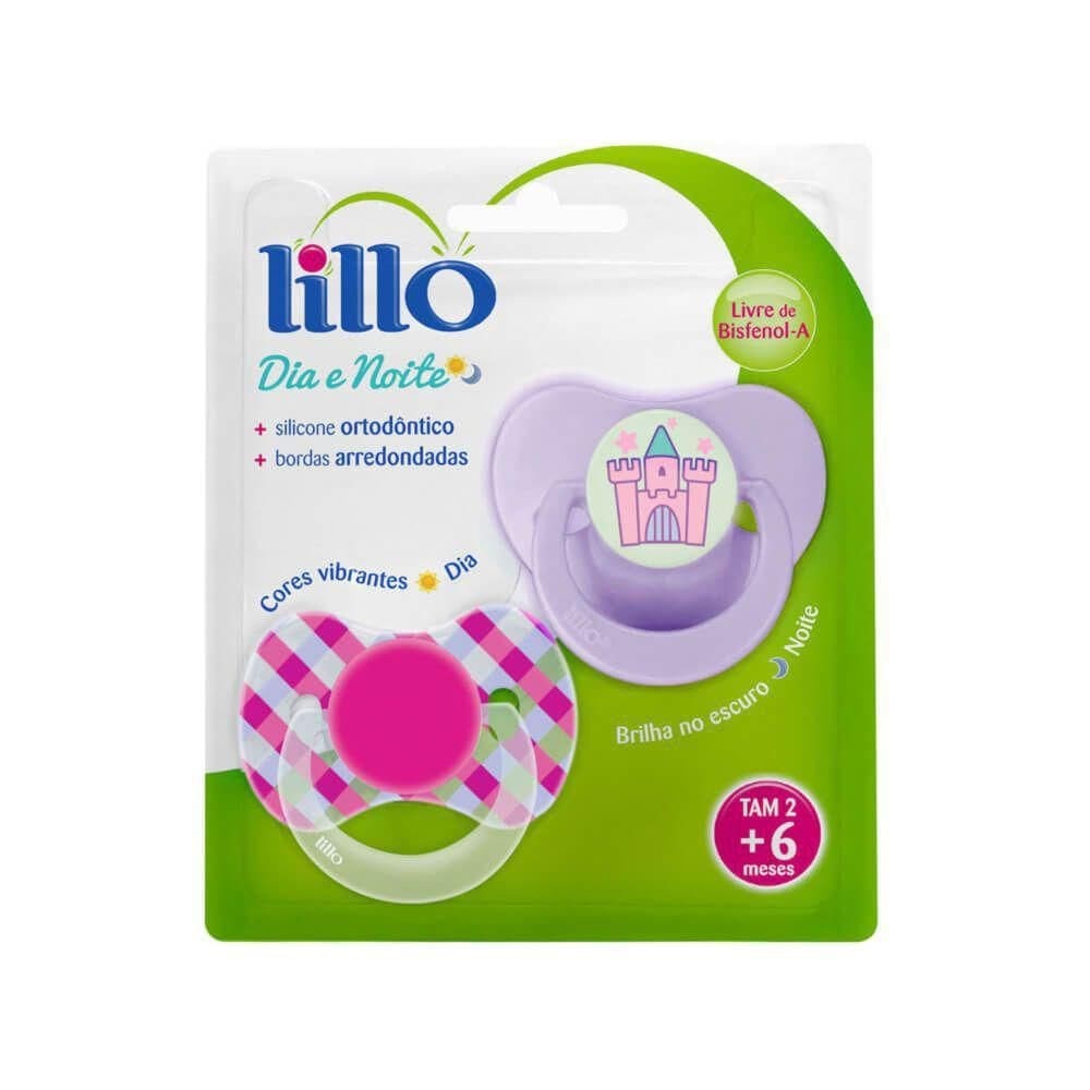 Kit duas chupetas lilás dia e noite - lillo 604350