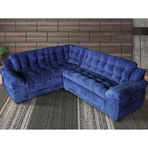 Sofá Madrid Premium Suede 200/245cm Azul ? Ws Estofados