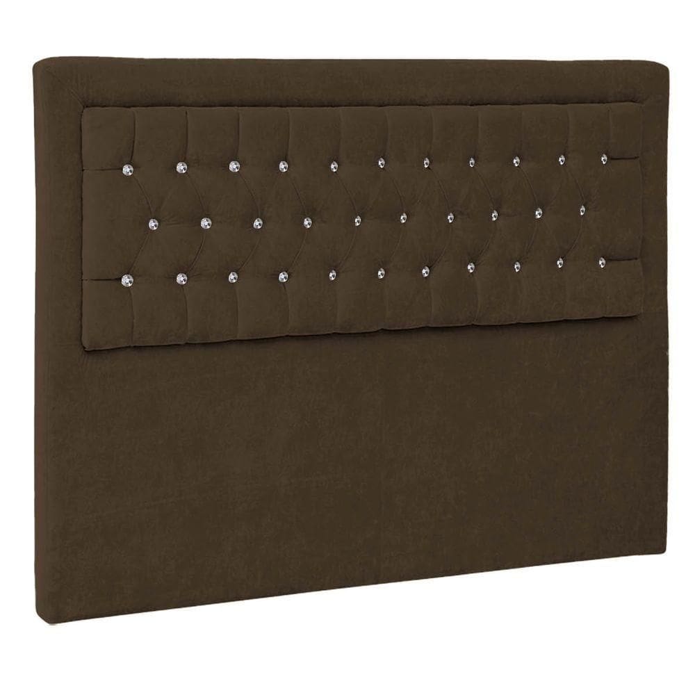 Cabeceira Casal Iasi P04 140 Cm Suede Marrom Tca 942