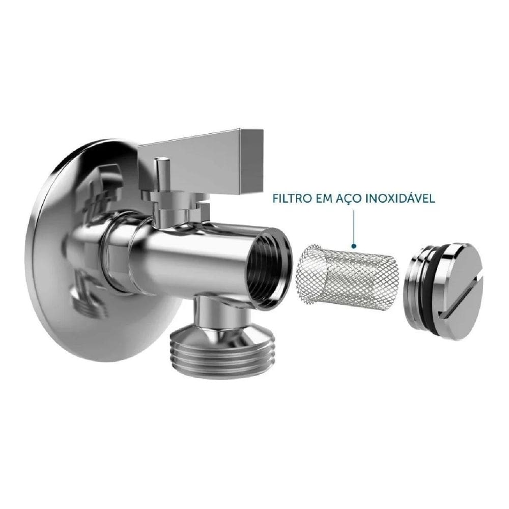 Torneira metal filtro maquina lavar 1/2 x 3/4 blukit