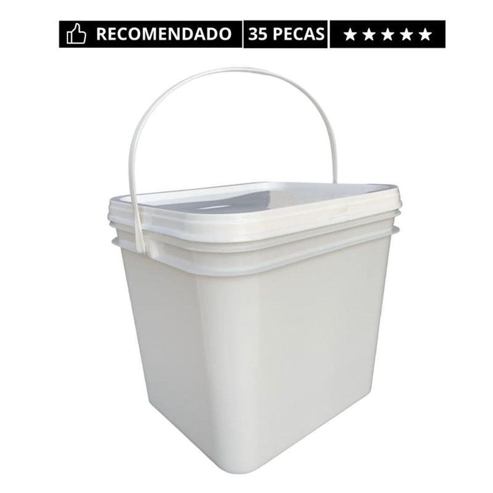 Balde retang 3.6lts p colocar ração - 35 pçs