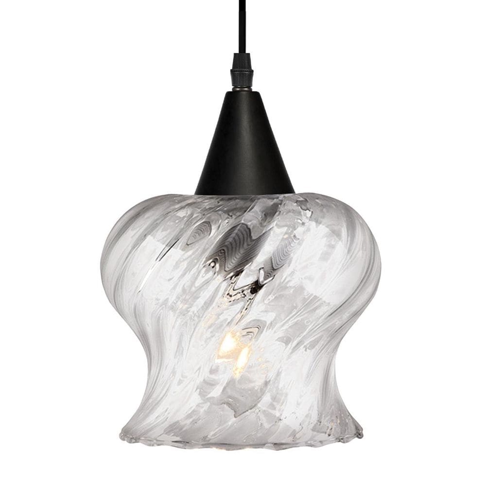 Lustre pendente taschibra aisha transparente bivolt preto