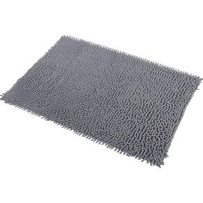 4 tapetes bolinha antiderrapante macio para banheiro cinza