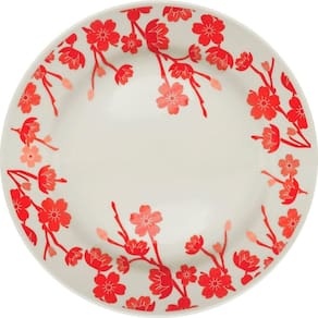 Kit 8 Pratos Rasos Donna Jardim Oriental Oxford Cerâmica 24cm