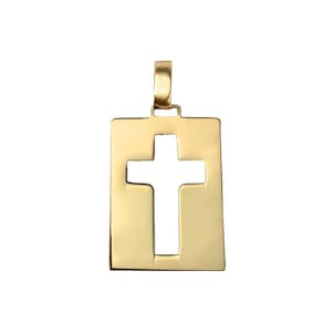 Pingente cruz vazada ouro 18k - 2x1,5cm