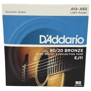 Encordoamento 012 em aço daddario violão ej11 80/20