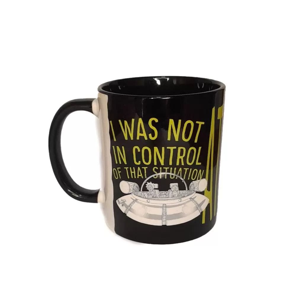 Caneca Rick e Morty "Eu não tinha controle" Cerâmica 325 ml