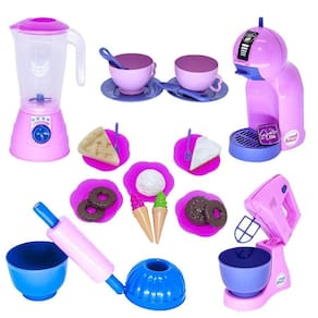 Kit doceria brinquedo menina rosa bolo café comidinhas 29pç