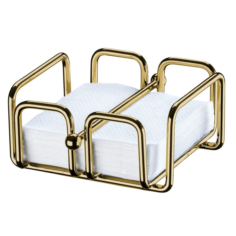 Porta Guardanapos Pequeno Dourado Em Aço Future 1193Dd