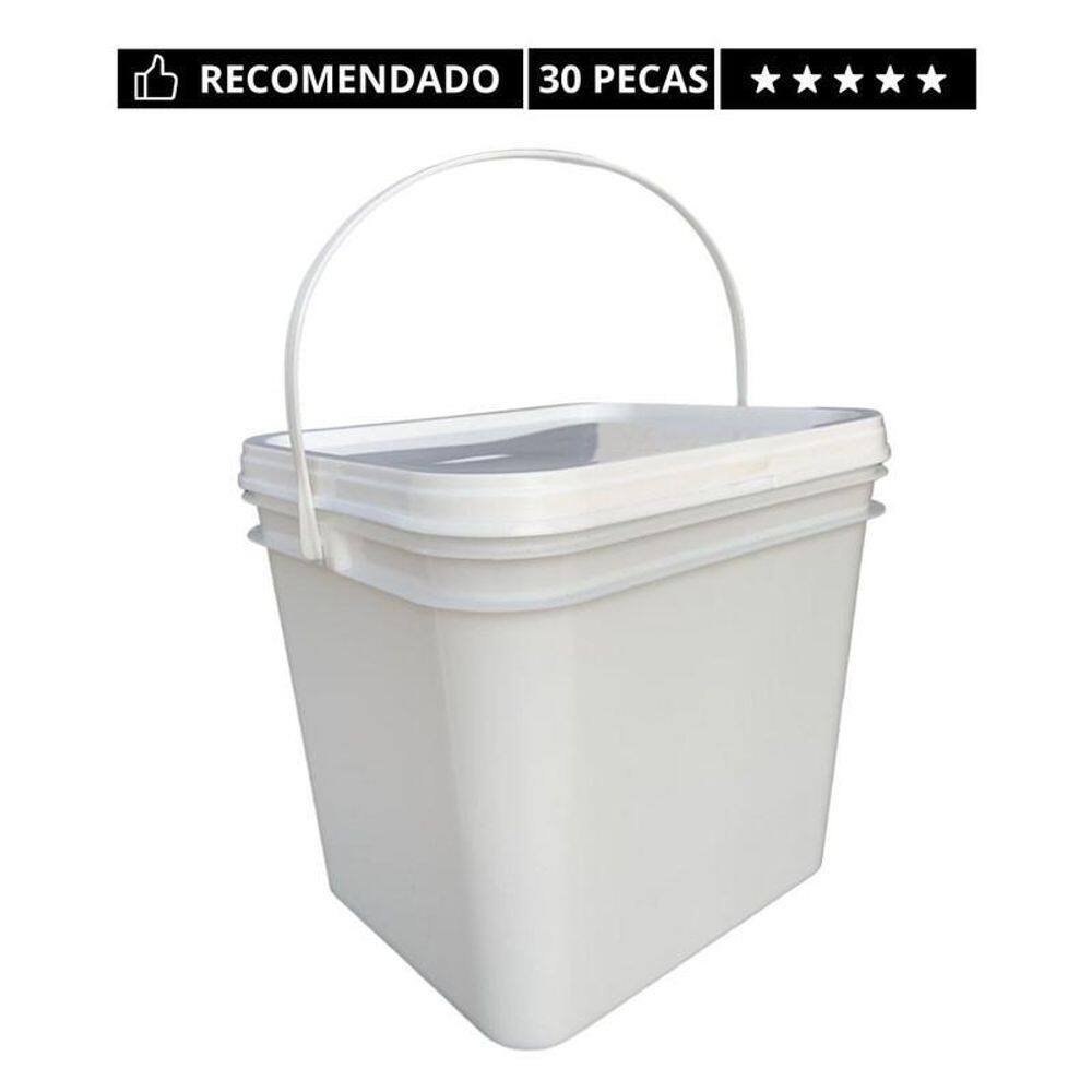 Balde retang 3.6l tampa lacre p armazenar açaí-30 un