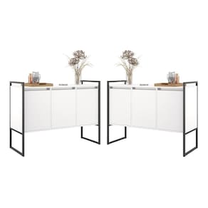 Armario Industrial 3 Portas Balso Branco Conjunto 2 Peças