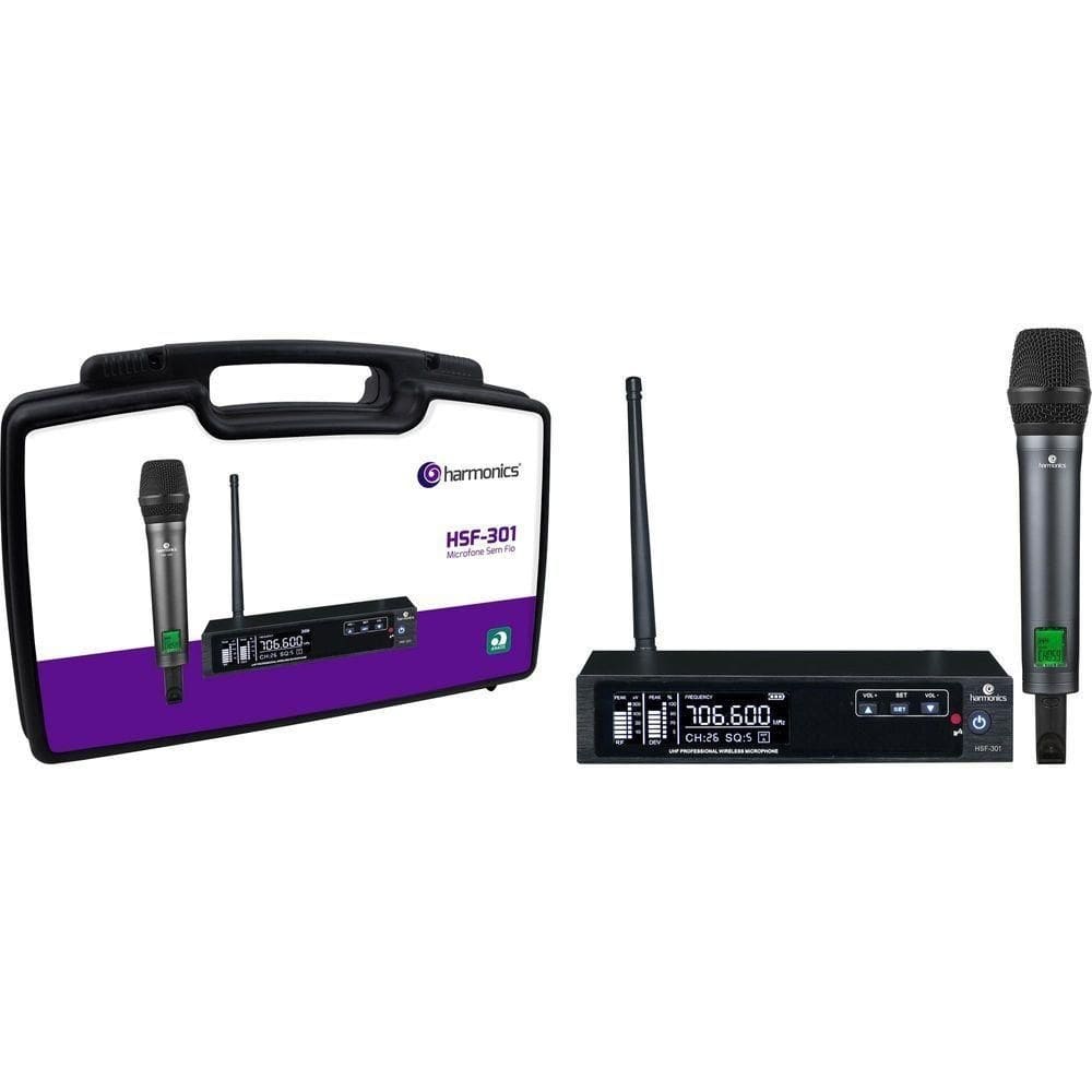 Microfone Sem Fio Harmonics Hsf-300 Simples