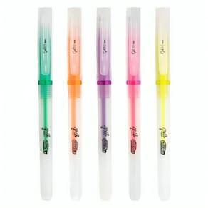 Kit 5 canetas gel neon 1.0mm - tinta fluorescente