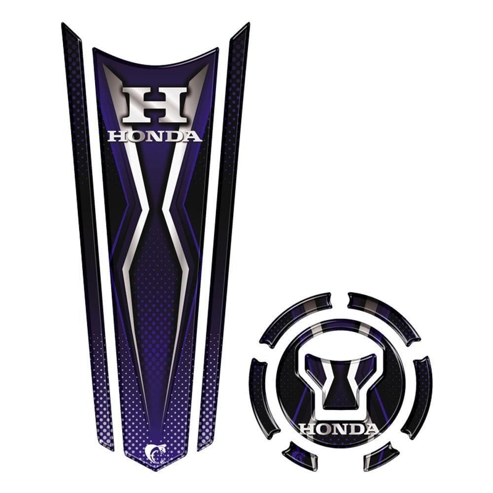 Adesivo Protetor Tanque E Bocal Gravata Honda Ano Acima 2018 Azul Cor Azul E Preto