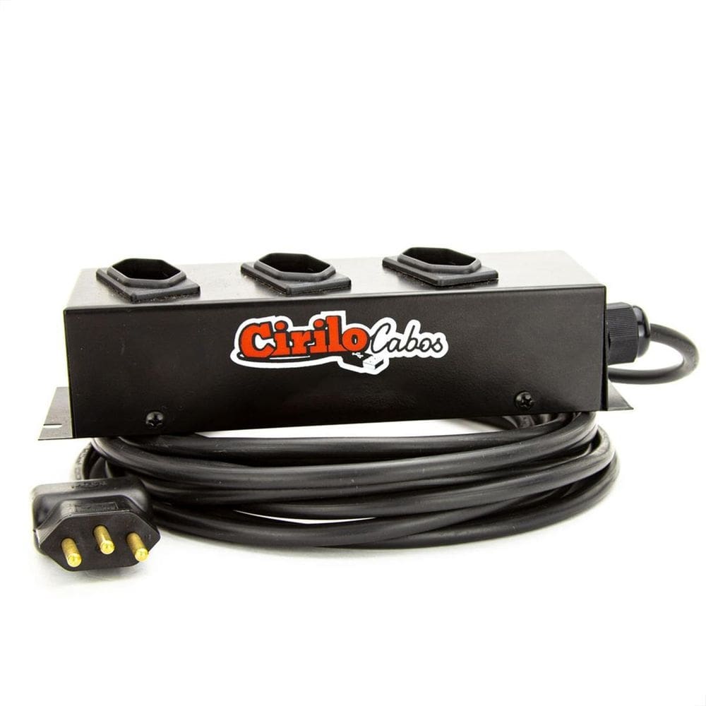 Extensão cabo pp 3x1,50 de 3 tomadas 10a - 4 metros