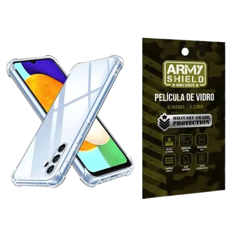 Capa Capinha Samsung Galaxy A05s + Pelicula de Vidro 3D - Armyshield