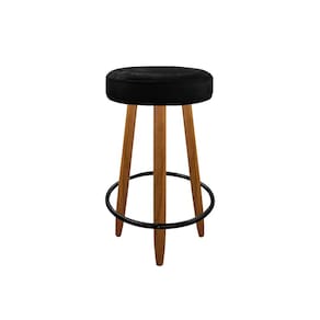 Banqueta Banco 60cm Média Madeira Para Cozinha Gourmet Preto